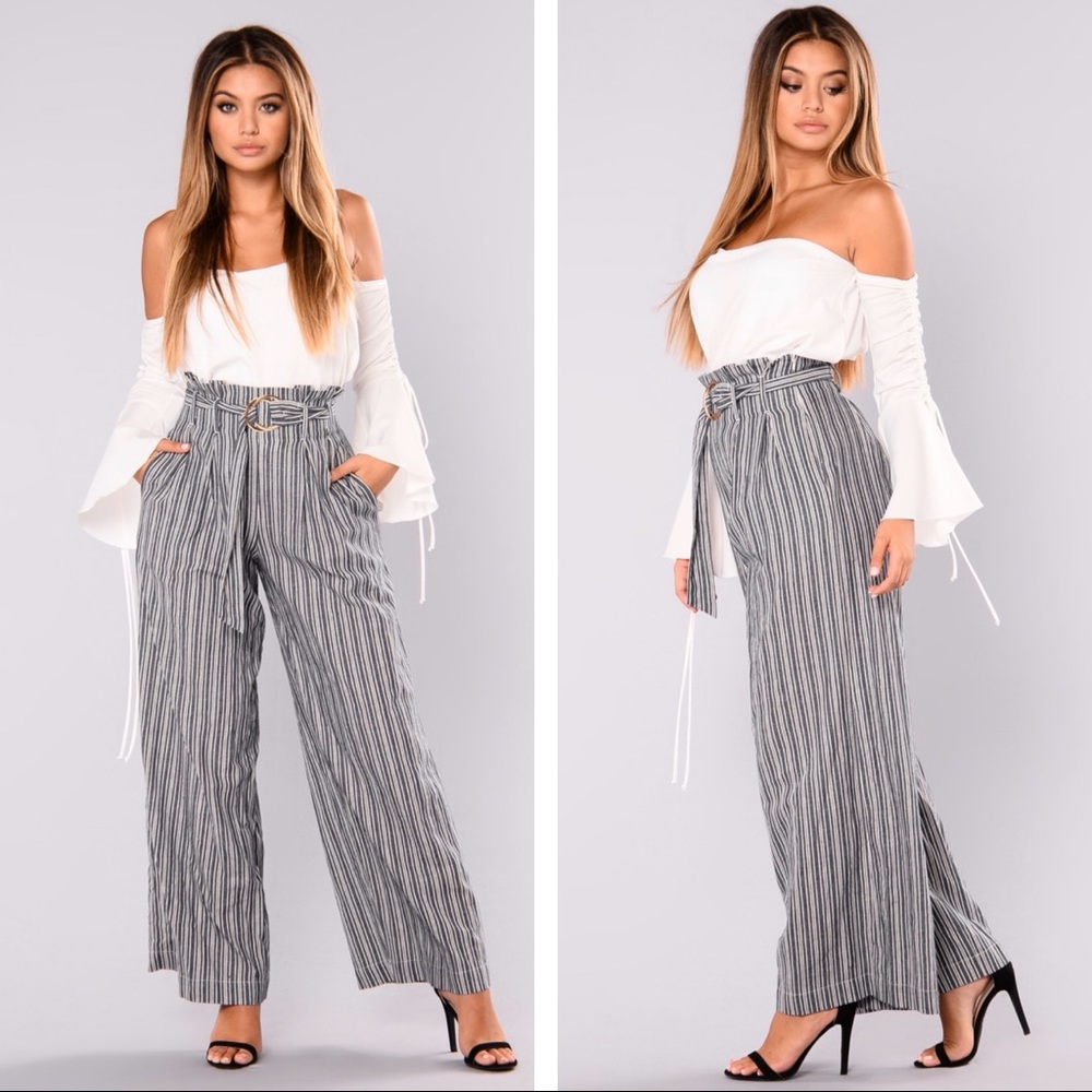 Fashion Nova Wide Leg Woven Palazzo Pant
